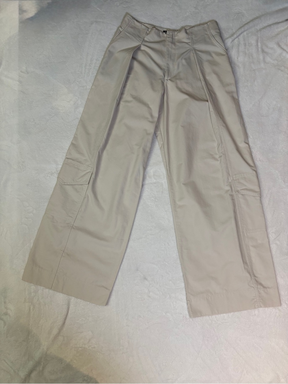 EUC - Zara Wide-Leg Seamed Cargo Pants in Light Camel